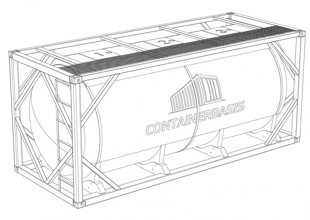 Zeichnung 20 Fuß Tankcontainer